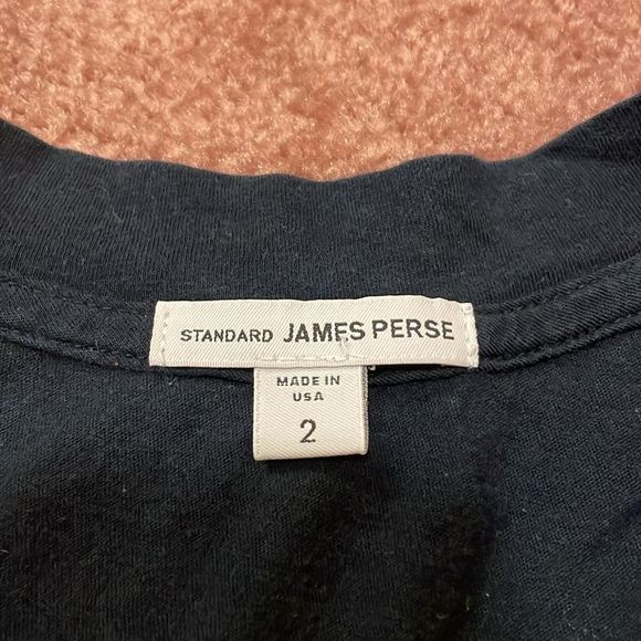 Women’s James Perse Made in USA black v-neck t-shirt - Picture 2 of 7